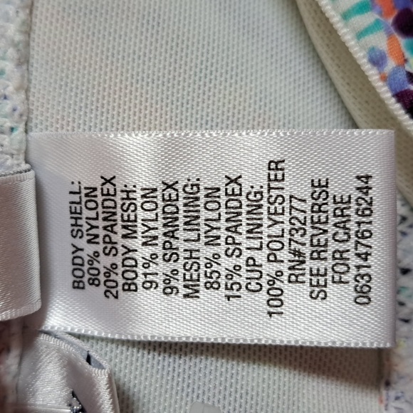 Croft & Barrow Multicolor Semi-Sheer Bottom Tankini Top. Size 8 NWOT - Picture 10 of 10